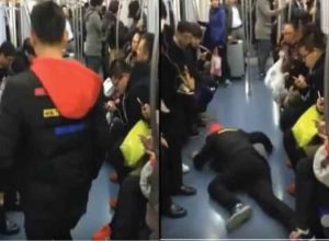 See what happened as Man fakes seizure to get help in a train in China