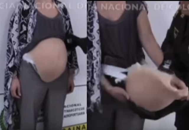 Woman caught trying to smuggle 2kg of cocaine in fake pregnancy bump